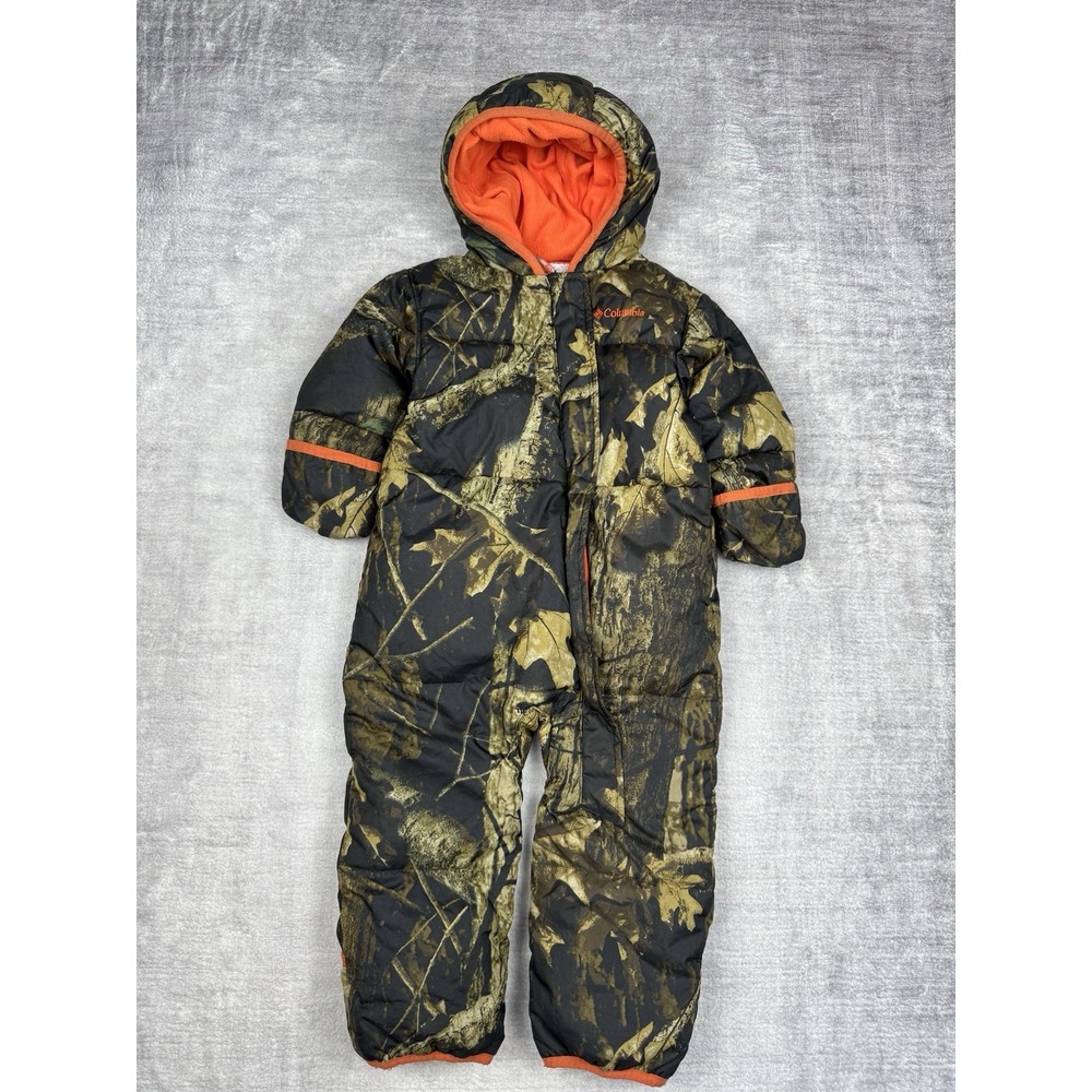 Columbia Kids Camo Snowsuit with Orange Lining